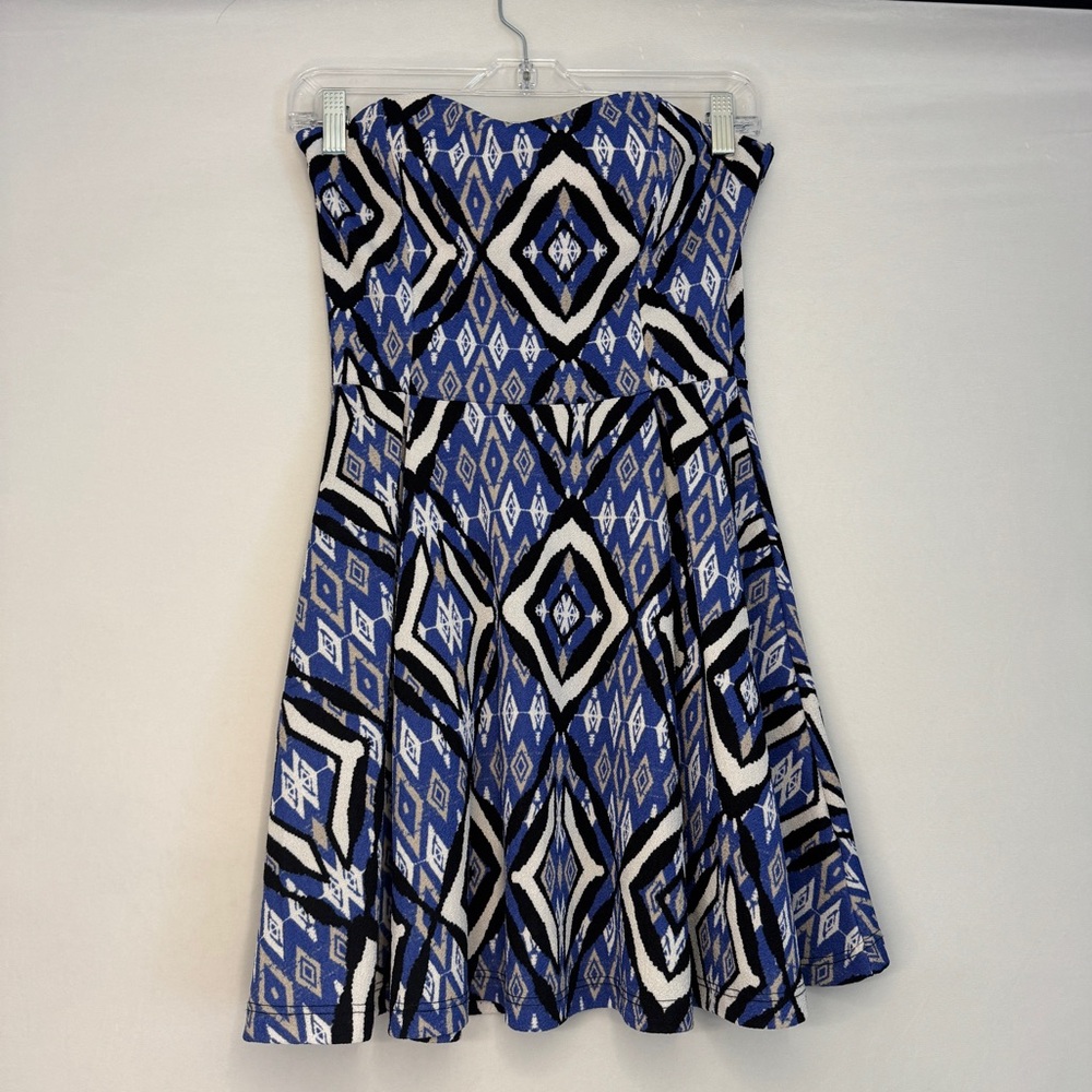 Blue Strapless Mini Dress